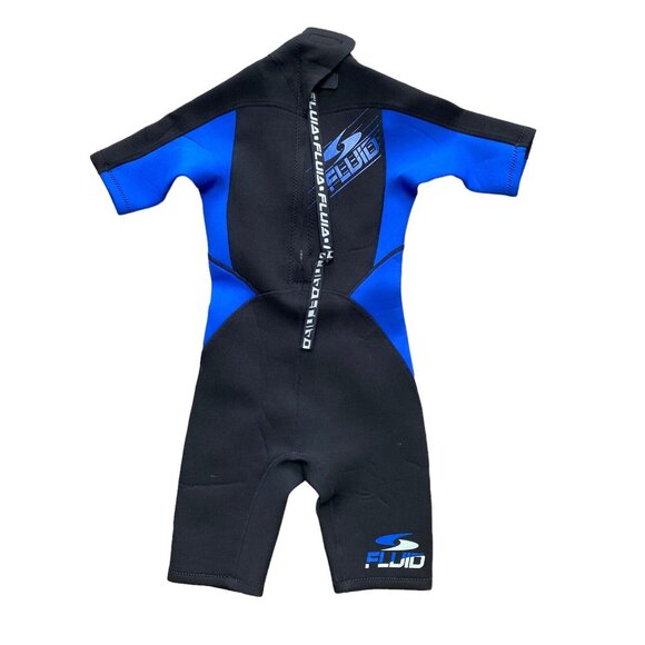 Fluid Wetsuit Youth Size 8 Neoprene Rubber Swim Blue Black - Picture 3 of 6
